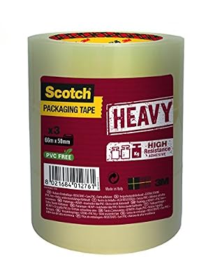 Scotch Tour de 3 Rouleaux Ruban Heavy - 50 mmx 66 m - Couleur Transparent