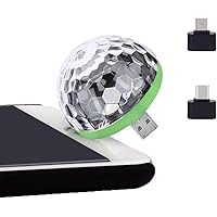 Amecty Party Lichter Mini-Discokugel, LED-Auto-USB-Atmosphärenlicht für Weihnachten, Geburtstag, Club, Karaoke…