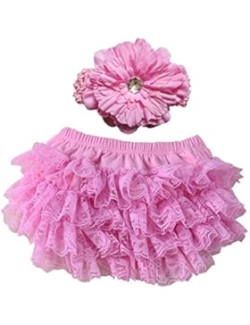 Hrph Nette neue Baby-Windel-Abdeckung Bloomers Stirnband Set Newborn Rüschen Höschen Lace Infant Shorts
