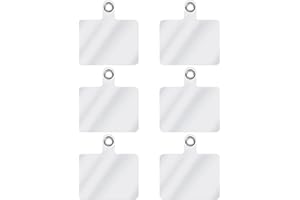 TBOC Parches para Colgar Móvil Cuello con Cuerda Cordón Correa Funda Carcasa [6 UNIDADES] Color [TRANSPARENTE] Cinta Colgante Porta Llaves Móviles Fundas Llavero Accesorios Universal [6X Trans]