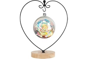 Fosinz Espositore per Ornamenti - Supporto in Legno per Appendere Il Vetro per Appendere Il Globo terrestre, Palla, Ornamento Natalizio e Decorazioni per la casa (Cuore Rotondo)
