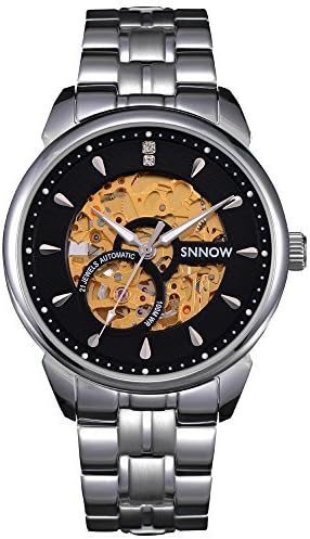 CASIMA Men's Automatic Mechanical Luminous Waterproof Stainless Steel Band Wrist Watches FT 8806-S7