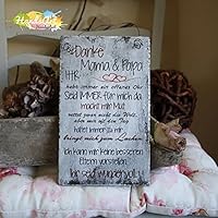 Shabby Style Holzschild - Danke Mama & Papa (ICH)