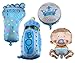 Produktbild 4er Folienballon Boy Junge Set Baby Party Geburt Fuß Flasche Luftballons