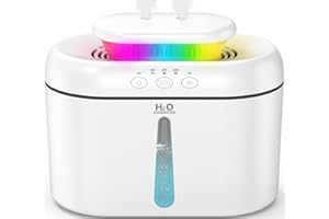 LKV Humidificateur à brume fraîche de 2 L avec buse bidirectionnelle, minuterie, arrêt automatique et veilleuse. Idéal pour les enfants, les plantes et la maison