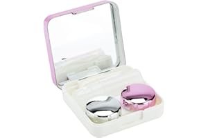 SEMME Contact Lens Case, Contact Lens Holder Eye Care Soak Storage Lenses Container Case Mirror Box Travel Kit(Rose Red)