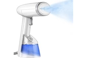 Tragbarer Steamer Dampfglätter Reise Mini, FMK Reise Steamer, 20-Sekunden-Aufheizzeit, Streamer Bügeln, Dampfbürste für alle Stoffe, Reisebügeleisen Dampf Mini Dampfbügelstationen-Zubehör Blau