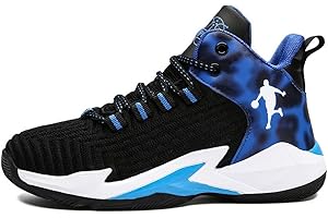 DHOVOR Boys' Girls' Basketball Shoes Kid's Basketball Trainers Shoes Anti Slip Sports Shoes Fashion Sneakers