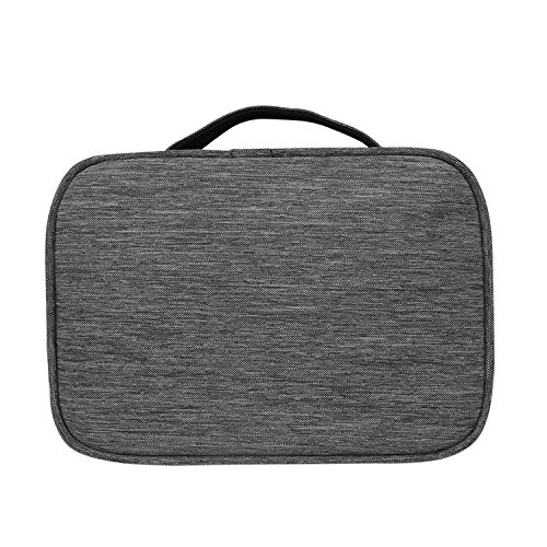 BUBM Mehrfachfunktion Kabelorganiser Tasche Reisetasche mit Doppelschichten für Elektronische Zubehöre wie Netzteil, Maus und USB Stricks(Mittel, Denim Grau) - 9