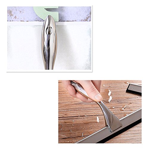 Cozyswan Glaswischer Bad- Duschabzieher Fensterwischer Edelstahl Badezimmerwischer mit ergonomischem Griff inkl. Wandaufhänger - 5