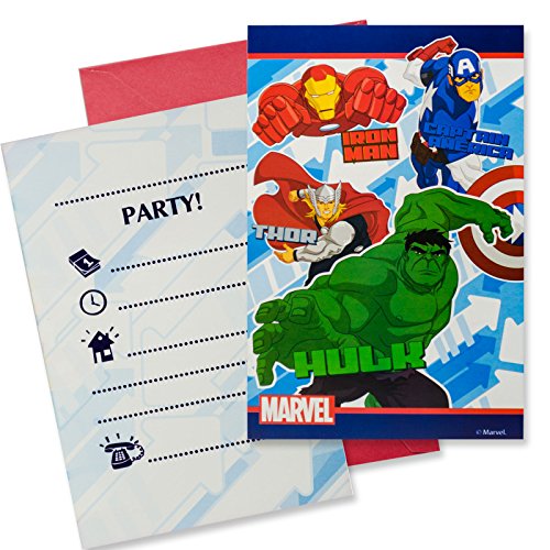 Procos S.A Marvel Avengers Party Einladungen (Pack von 6)