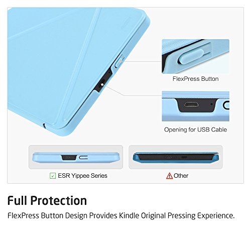 Kindle Hülle, ESR® Yippee Series [Auto aufwachen/Schlaf Funktion] PU Ledertasche Kratzfeste Auskleidung Schutzhülle für Kindle $79 Fassung Nur (2014 Veröffentlicht 7. Generation) – Himmel Blau - 2