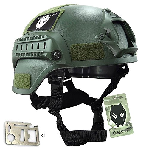 MICH 2000 combate casco protector con carril lateral y montaje NVG verde para Airsoft caza Paintball táctico militar