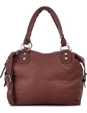 MASQUENADA, Cntmp, Damen Henkeltaschen Schultertaschen, Bolt-Bags, Handtaschen, Umhängetaschen, Soft Leder, 30x30x14cm...