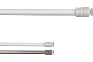 Beautex Klemmstange ausdrehbar mit Saugknopf für Fenster Gardine Länge wählbar, 80-120 cm Weiß