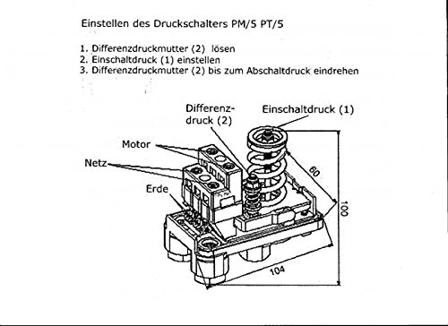 Druckschalter Pumpe Hauswasserwerk Druckwächter SK 9 PM 5 PT 5 230 / 380 V - 5