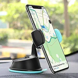 CEUTA Dual Purpose Car Mobile Phone Holder - Adjustable Quick Stand Technology 360 Degree Rotation with Ultimate Reusable Suction Cup Mount for Car Dashboard/Windshield/AC Mount