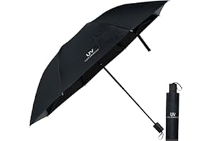 Vicloon Parasol Odporny Na Burze, Powłoka Teflonowa 210T, Przeciwsłoneczny Składany Na Zewnątrz UV, Lekki Kompaktowy (Elegancki Czarny)