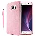 Produktbild Samsung Galaxy S7 Edge Hülle, Fraelc® Galaxy S7 Edge Hybrid Case Bling Bling Glitzer Schutzhülle mit Silikon Gel Cover & Glitzerpapier & PC Plastik Schicht Handyhülle für Samsung Galaxy S7 Edge - Rose