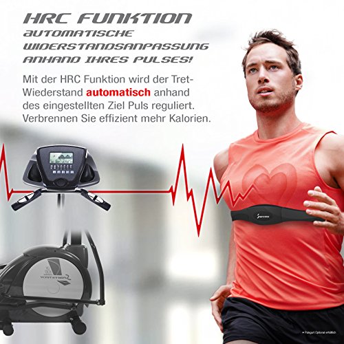 Sportstech CX630 Profi Crosstrainer Elliptical mit elliptischem Bewegungsablauf, Schwungmasse 21 KG, 4x HRC – 20 Trainingsprogramme – 24 Widerstand Stufen – Heimtrainer Ergometer Ellipsentrainer Stepper - 7