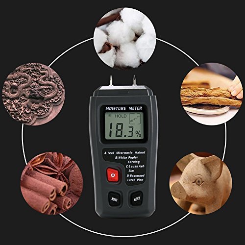 Digital Moisture Meter 2 Stifte Sensor Wasser Lecksucher mit Digital Liquid Crystal Display Bereich 0% bis 99,9% für Holz - 7