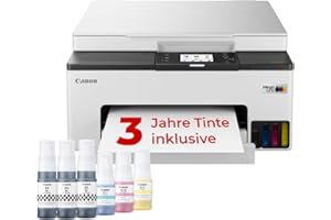 Canon MAXIFY GX1050 Tintenstrahldrucker 3-in-1 Multifunktionsdrucker MegaTank (Drucker, Scanner, Kopierer, WLAN, Cloud, Duplexdruck, 250 Blatt Kassette, Tintentank) Enthält 6 x Tintenflaschen