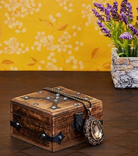 Decorative Wooden Jewelry Box Trinket Organizer Keepsake Box Multipurpose Accessories Mango Wood Beautiful Gift on all Occasions.