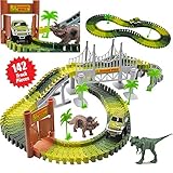 parque jurasico 3d CARACTERÍSTICAS: El set incluye un coche eléctrico adecuado para la pista, el cual irá pasando por las vías, alimentado por una pila AA.