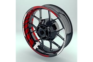‎ONEWHEEL OneWheel Felgenrandaufkleber Motorrad Komplett-Set (17 Zoll) - Felgenaufkleber MotoGP Rot (Rot - matt)