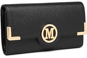 Miss Lulu Purses for Women Long Wallet Ladies Zipper Pocket Multiple Card Slots PU Leather with Metal Buckle