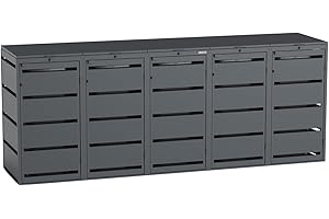 BIO Stefan Dagobert - Set di 5 scatole per bidoni della spazzatura da 120 litri, in acciaio zincato, robusto rivestimento per bidoni della spazzatura, utilizzabile come scatola per pacchetti, scatola