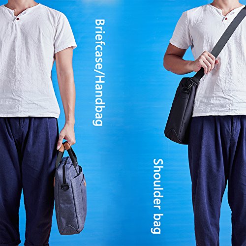 KALIDI 14 zoll laptoptasche Aktentaschen Handtasche Tragetasche Schulter tasche notebooktasche Laptop sleeve laptop hülle für bis zu 14.4 zoll Laptop Dell Alienware / Macbook / Lenovo / HP (Schwarz) - 6