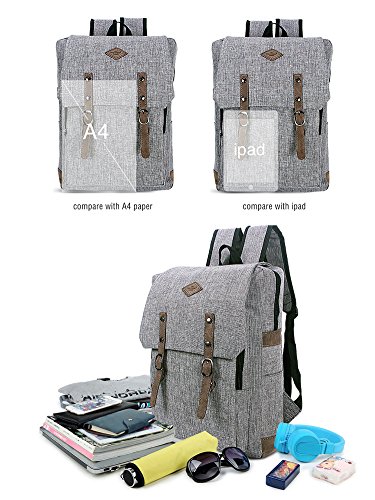 Echofon Canvas Rucksack Laptop-Tasche Computer Tasche Rucksack Daypack Sporttasche Reisetasche Wandern Bag Camping-Tasche - 6