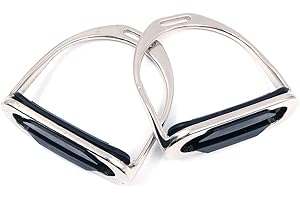 Namvo Estribos de seguridad para caballos, 1 par de estribos de equitación de pista ancha con almohadilla de goma antideslizante, suministros ecuestres para montar a caballo