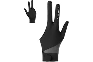 Poolhandskar för män, 3-fingrar halkskydd ergonomisk kö handske med