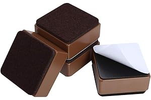 Ezprotekt Rehausseur de Meubles en Acier Carbone de 1.2", Rehausseurs de Lit en Acier Carbone 2.4", Rehausseurs de Meubles pour Meubles Hauteur 1.2",Carré Marron