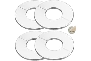 Lipfer 4pcs Cubiertas De Pared De Tubería De Agua De Acero Inoxidable Grifo De Ducha Autoadhesivo Cubierta Decorativa Accesorios De Baño 65x27 Mm