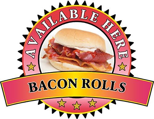 Bacon Rolls Sold Here Sticker - Catering Sign Window Decal Cafe Restaurant Ice Cream (Medium A4)