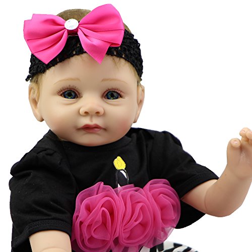 22 Inch Newborn Baby Girl Soft Silicone Reborn Lifesize Baby Princess Toy Lifelike Doll Birthday Gift