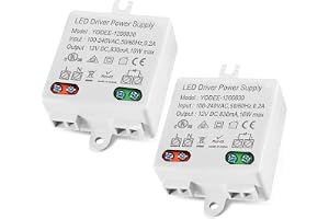 2 stycken LED-transformator mini 12 V/DC, WDKXCN transformator 230 V till 12 V IP67, 12 W LED-drivrutin för LED-lampor och rä