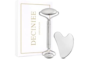 Deciniee Gua Sha Herramienta de Masaje, Rodillo Facial Sólido de Acero Inoxidable Rodillo Facial Gua Sha Herramientas Raspador Facial Gua Sha para Cara Más Delgada y Herramienta de Belleza