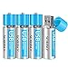 Price comparison product image XZANTE USB Rechargeable AA Lithium Batteries - Li-ion Battery Cell - 1.5V / 1200mAH (4-Pack) - Not NI-MH/NI-CD/Alkaline Batteries - Eco Friendly Recyclable - No Memory Effect