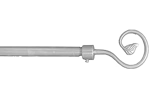 HOME ZEN HOUSEHOLD LINEN bastone per tende estensibibile con anelli staffe viti uncino argentato misura 160-300 cm