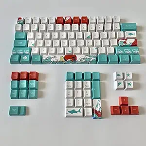 MAXBELL 110-Key Coral Sea DYE-SUB PBT Keycaps DIY for Cherry MX Keyboards English