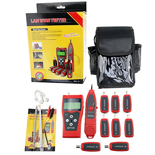 Digital Netzwerktester Ethernet Kabeltester Netzwerk Patchkabel Tester Prufer Testgerat Leitungstester fur RJ45 RJ11 5E 6E STP UTP USB Kabel twin verdrehte LAN-Netz-Telefon-Koaxialdraht-Kabel-Stromkreis-Ethernet-Prufvorrichtung Tracer-Uberprufungs-Analysator, 1 ~ 350M (3 ~ 200ft) - 2
