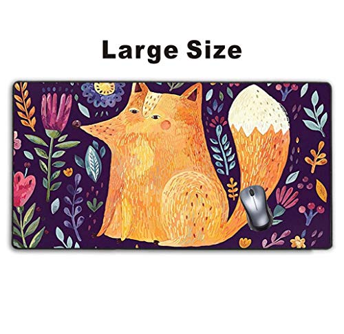 keling - Tappetino Mouse Gaming,Tappetino per Mouse da Gioco Scrivania Mousepad XL XXL 600x300x2mm Mouse Pad - Ginger Fox Disegno