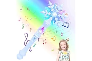 Naveso Baguette Magique Lumineuse Flocon De Neige LED avec Son, Jeu De Rôle, Accessoires De Costume, Princesse, Décoration d'anniversaire