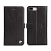 Produktbild iPhone 7 Hülle, Pierre Cardin Premium-luxuriöse Vintage echtes Leder-Holster-Fall-Abdeckung mit drehbarem Gürtelschnalle-Verschluss Telefonkasten für Apple iPhone 7, Schwarz