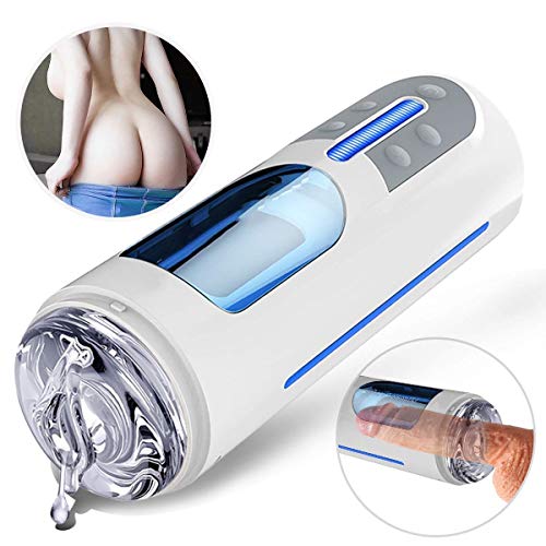 Gaoyantong Mangas de succión Masculinas de Carga USB, Ajuste de Postura de 180 °, interacción de Voz Inteligente, Modo de 10 Frecuencias, Potente vibración de succión Camiseta