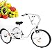 Produktbild YIYIBY Erwachsenendreirad, Erwachsene Fahrrad Senioren Einkaufen Dreirad, Einstellbar 6Gänge 24" 3 Rad Adult Shopping Fahrrad Mit Korb und Lampe